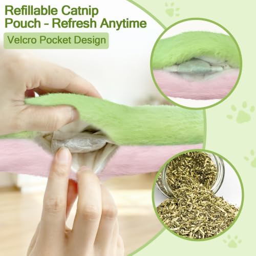 Retro Shaw Cat Toys Pillows, Refillable Catnip Kicker Toys for Indoor Cats - Image 4
