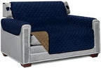Sofa Shield® Couch Armchair Covers for Dogs, Reversible Furniture Protector with Strap, Stain and Tear Resistant Cushion Cover, 48 inch Seat, Machine Washable Slipcover Pets, Cats, Navy Sand