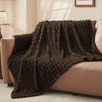 BEDELITE Brown Fleece Twin Blanket for Couch Dorm Room Decor, 60x80 Inch - Image 2