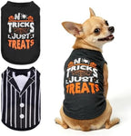 BINGPET 2PCS Dog Halloween Costume, Soft Cotton Puppy Shirt, Trick or Treat by BINGPET