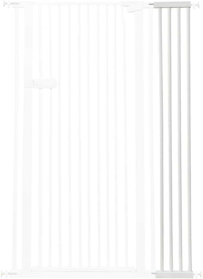 Lumizone Extra Tall Cat Gate Extension Kit 55.12" High 8.27" Wide White | Tall Pet Gate Dog Gate for Doorway Hallway Stairs Pressure Mounted Extra Wide 1.37" Gap No Drilling