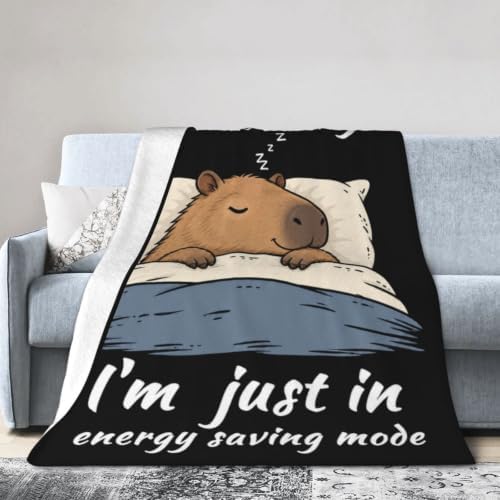 Sleepy Capybara Blanket Throw Gift for Girls Women 80"X60" - Image 4