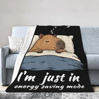 Sleepy Capybara Blanket Throw Gift for Girls Women 80"X60" - Image 4
