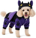 Dog Halloween Clothes, Fleece Bat Costume,Four-Leg Snap Jumpsuit,L by Retreon-DogClothingCollection