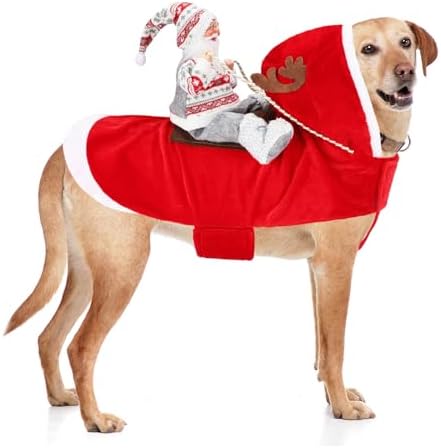 BWOGUE Santa Dog Costume, Dog Christmas Outfit, Santa Rider Costume, XXL by BWOGUEPetHome