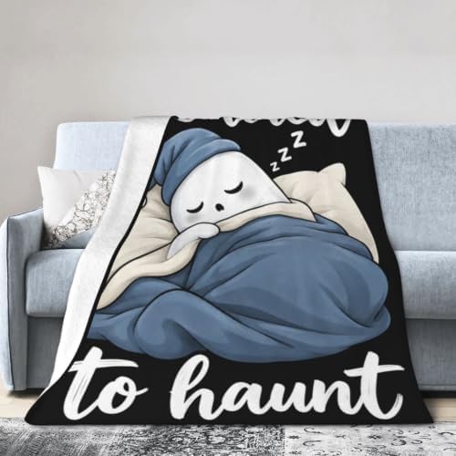 Sleepy Ghost Blanket Throw Gift for Girls Women 80"X60" - Image 4