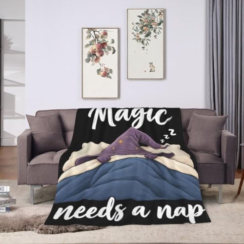 Sleepy Wizard Hat Blanket Throw Gift for Girls Women 80"X60" - Image 3