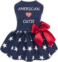 Fitwarm 100% Cotton 4th of July American Cutie Dog Clothes Memorial Day Dog Outfits Patriotic Dresses Doggie Dress Pet Cat Apparel Blue XXS by Fitwarm