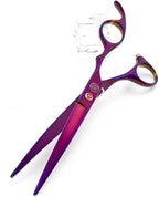 Moontay Professional 7" Dog Grooming Scissors Set 4PCS, Purple | Straight, Upward Curved, Downward Curved, Thinning/Blending Shears for Dog, Cat and Pets, JP Stainless Steel