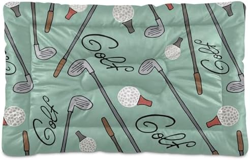 Dog Bed Mat Golf Cartoon Washable Anti-Slip Bottom Comfy Kennel Pad Cat Crate Pet Pad 18 x 24 Inches by Mazeann