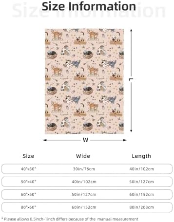 Cute Cats Flannel Fleece Throw Blanket, Cozy Soft Warm Blankets for Couch Bed Travel, for Women Men Kids 60"x50" - Image 4