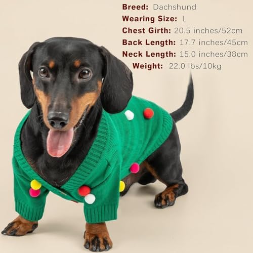 Dog Christmas Sweater Red Plaid Cardigans Dog Christmas Outfit Soft Warm Knitted Pet Clothes Cold Weather Puppy Clothes for Small Medium Large Dogs Cats - Image 2