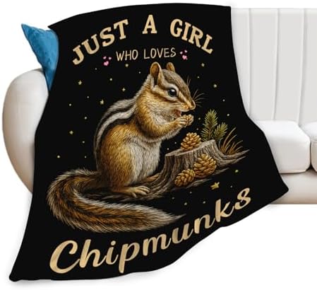 Chipmunk Blanket for Girls Women Boys Men Adults Kids Soft Cozy Fleece Tamias Squirrel Throw Blankets Gifts Warm Flannel Plush Lightweight Decor for Couch Bed Sofa 80"X60" - Image 2