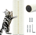 Cat Scratching Post Replacement Pole, 2 PCS 15.7in Cat Tree Replacement Post, Natural Sisal Cat Tree Replacement Parts with M8 Screws, Cat Scratch Post for Refurbishment (15.7in/40cm) by SIYIPURR