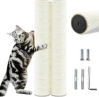 Cat Scratching Post Replacement Pole, 2 PCS 15.7in Cat Tree Replacement Post, Natural Sisal Cat Tree Replacement Parts with M8 Screws, Cat Scratch Post for Refurbishment (15.7in/40cm) by SIYIPURR