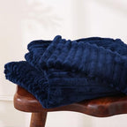 Navy Blue Fleece Throw Blanket 50”×60” for Couch Sofa Livingroom - Image 4