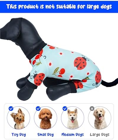 PET SHOW 4 Pack Spring Fleece Dog Pajamas Warm for Large Dogs - Image 2