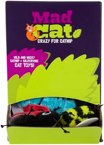 Mad Cat Buggin' Out Bug Cat Toys, Catnip and Silvervine Blend, Pack of 24 by Unknown