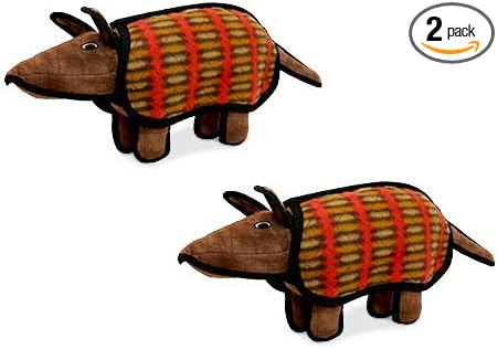 TUFFY® : 2 Pack Armadillo Dog Toy: Ultra Durable Plush Toy with Multiple Layers & Reinforced Seams, Washable and Floats, Original Construction