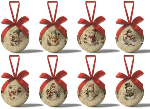 Snowman Ornaments - Snowman Christmas Decorations Ball Ornaments Tree Hanging Balls, Vintage Christmas Decorations Ball 2.36 Inch for Xmas Tree Party Home Holiday，Xmas Gifts Set of 16Pcs by GPGHEFlags