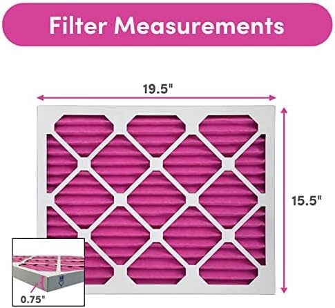 16x20x1 Air Filter (4-Pack) | Made in the USA | Color Changing | Remove Cat and Dog Odor | MERV 8 for Pet Hair Dander and Dust | 15.5"x19.5"x0.75" Exact Size