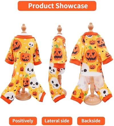 PET SHOW 4 Pack Halloween Fleece Dog Pajamas Warm for Extra Small Dogs - Image 4
