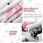 FuWeave Pink Bow Christmas Throw Blanket 50 x 60 Inches Xmas Tree Blanket - Image 3
