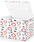 Bolaz Storage Bins with Lids and Handles,Flag Coral Starfish Anchor Life Buoy Pattern Storage Box Basket with Cover Collapsible Organizer Containers for Home Closet, Shelves by Unknown