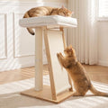31.5" 3-in-1 Natural Pine Wood Cat Scratching Post Large by Famifit