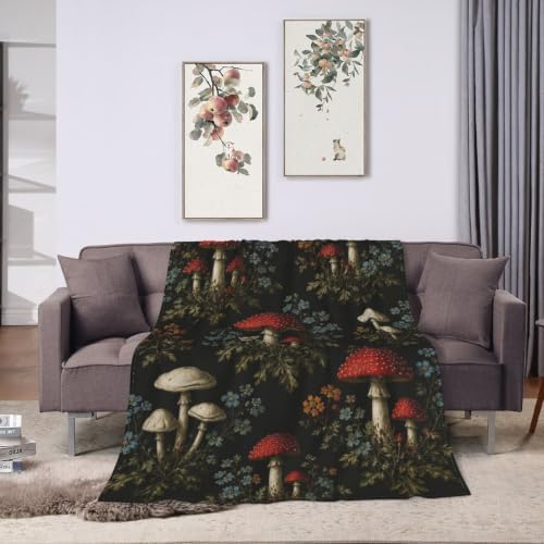 Mushroom Floral Blanket Cottagecore Throw Stuff Gifts 80"x60" - Image 6