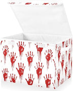 Bolaz Storage Bins with Lids and Handles, Bloody Scary Hands Storage Box Storage Basket with Cover Collapsible Organizer Containers for Home Closet, Shelves by Unknown