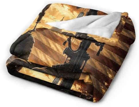 American Soldier Blanket Patriotic Military Throw Gifts 80"x60" - Image 4
