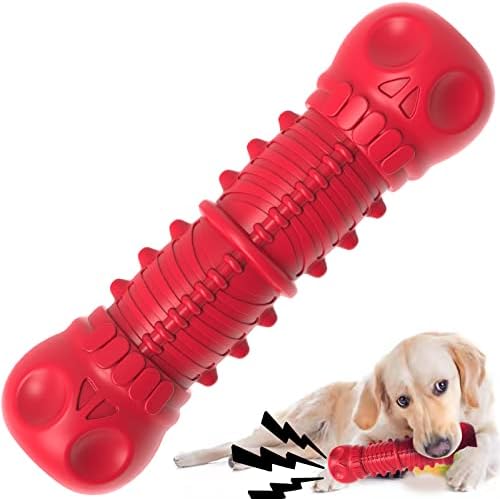 ZIKATON Dog Squeaky Toys for Aggressive Chewers, Durable Chew Toys for Large Medium Breed Dog, Dog Toys, Tough Durable Dogs Toys with Natural Rubber by CreateEnjoymentToMyDogCat