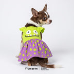 Fitwarm Monster Ruffle Dog Dress, Spooky Halloween Costumes for Small Girl Dogs, Funny Pet Outfit, Green, Purple, XS - Image 2