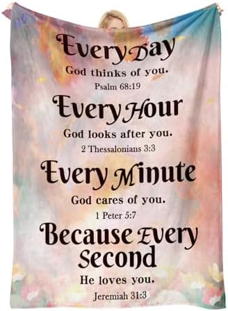 COMFAR Christian Inspirational Soft Throw Blanket - Faith and Spiritual Gift for Women, Men, Adults, Kids - Personalized Religious 50"x 60" Blanket - Image 2