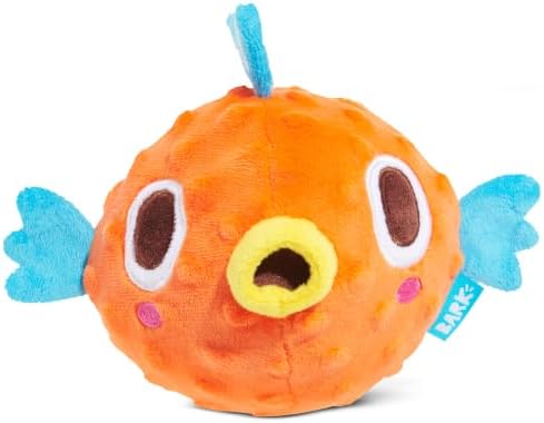 BARK AIR Head RIP N Reveal Squeaky Plush Dog Toy, Orange, X-Small/Small by BARK