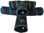 Premium 3 Way Cat Tunnel. Extra Large 12 Inch Diameter and Extra Long. A Big Collapsible Play Toy. Wide Pet Tunnel Tube for Other Pets Too! (3 Way Two Pack + Teaser Wand!)