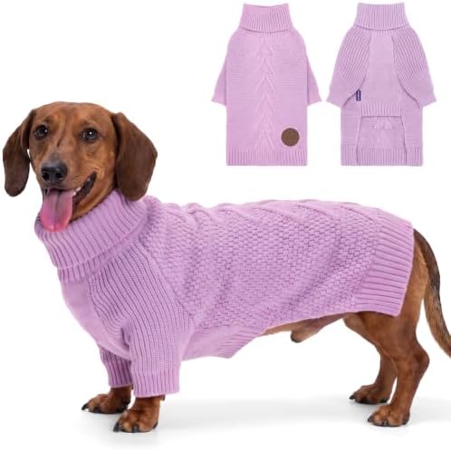 cyeollo Dog Sweaters for Small Dogs, Warm Knit Pullover with Long Sleeve by CYEOLLO