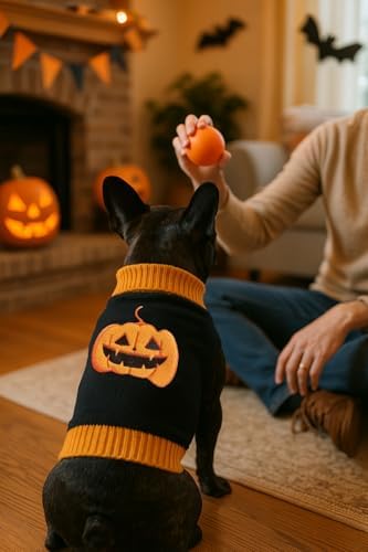 3 Pack Halloween Thanksgiving Christmas Dog Cat Knit Sweater Set - Dog Clothes with Santa Pattern Pumpkin Turkey Pets Costumes-Dog Fall Sweaters for Holiday(s) - Image 6