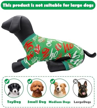 PET SHOW 4 Pack Christmas Velvet Dog Pajamas for Medium Dogs - Image 3