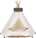 Scnbom Pet Teepee Dog & Puppy Cat Tents Tipi Bed Portable Houses | with Thick Cushion for Pets Up to 20lbs
