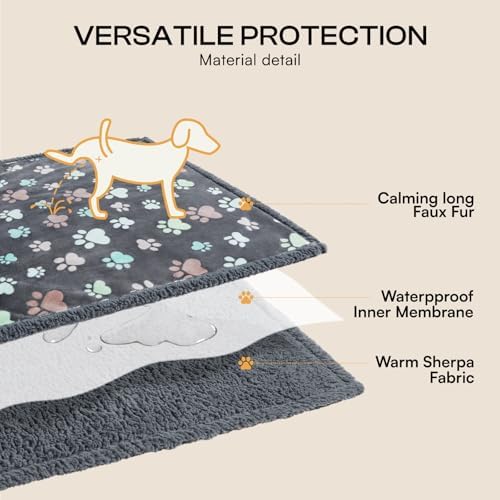 Luciphia Waterproof Dog Blanket Reversible Sherpa Fleece for Small Dogs Cat - Image 3