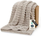 Bedsure Soft Twin Blanket for Bed Decor Gifts Beige 60"x80" by BEDSURE