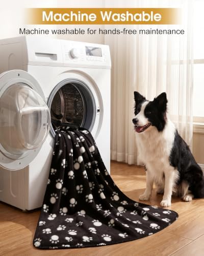 Comsmart Dog Blankets, 6 Pack Fleece Pet Blankets, 24x28 Inches, Black - Image 4