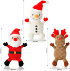 Senneny 3 Pack Dog Christmas Toys Santa,Reindeer and Snowman, Stuffed Squeaky Toys for Dogs Puppy, Plush Dog Toy for Large Medium Small Dogs, Interactive Durable Chew Toys - Image 7