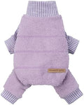 Fitwarm Spliced Dog Flecce Pajamas, Fuzzy Winter Clothes for Small Dogs Boy, Girl, Cozy Pet Coat, Purple, XL by Fitwarm