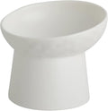Elevated Cat Bowls, 15° Tilted Ceramic Raised Cat Food and Water Bowl Set, Whisker-Friendly Porcelain Pet Feeder Dishes for Indoor Cats and Small Dogs,White,5.2 Inch,1 Pack