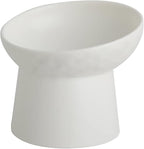 Elevated Cat Bowls, 15° Tilted Ceramic Raised Cat Food and Water Bowl Set, Whisker-Friendly Porcelain Pet Feeder Dishes for Indoor Cats and Small Dogs,White,5.2 Inch,1 Pack