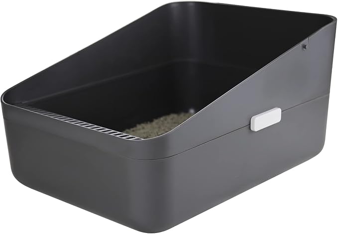 Sfozstra Small Cat Litter Box: Leak Resistant Durable Removable Tray | Cats Under 8 lbs / Anti Tracking Pedal / Easy Cleaning / Space Saving / Indoor Apartment Use