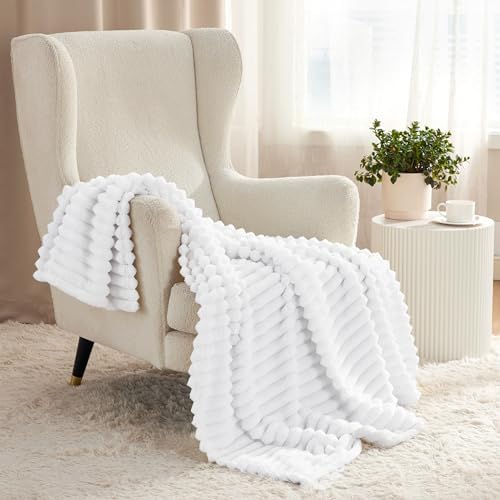 Bedsure Soft Twin XL Blanket for Bed Dorm Bright White 66"x90" - Image 2